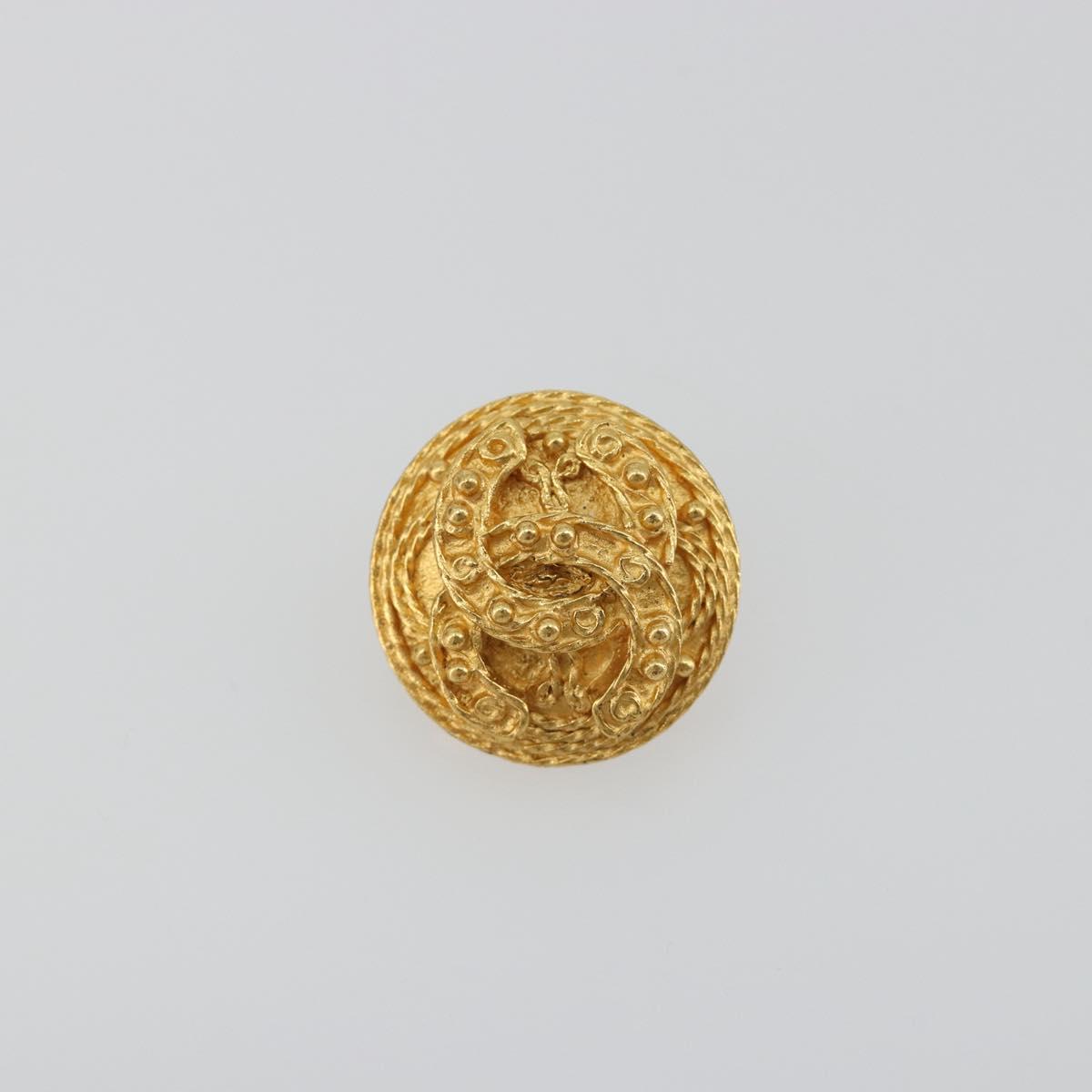 CHANEL Coco Round Earring metal Gold Tone CC Auth 195953V - Jerrillo image 2