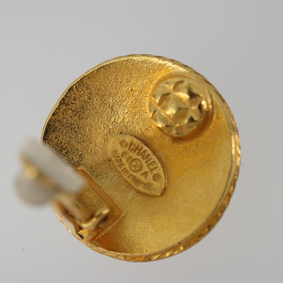 CHANEL Coco Round Earring metal Gold Tone CC Auth 195953V - Jerrillo image 6