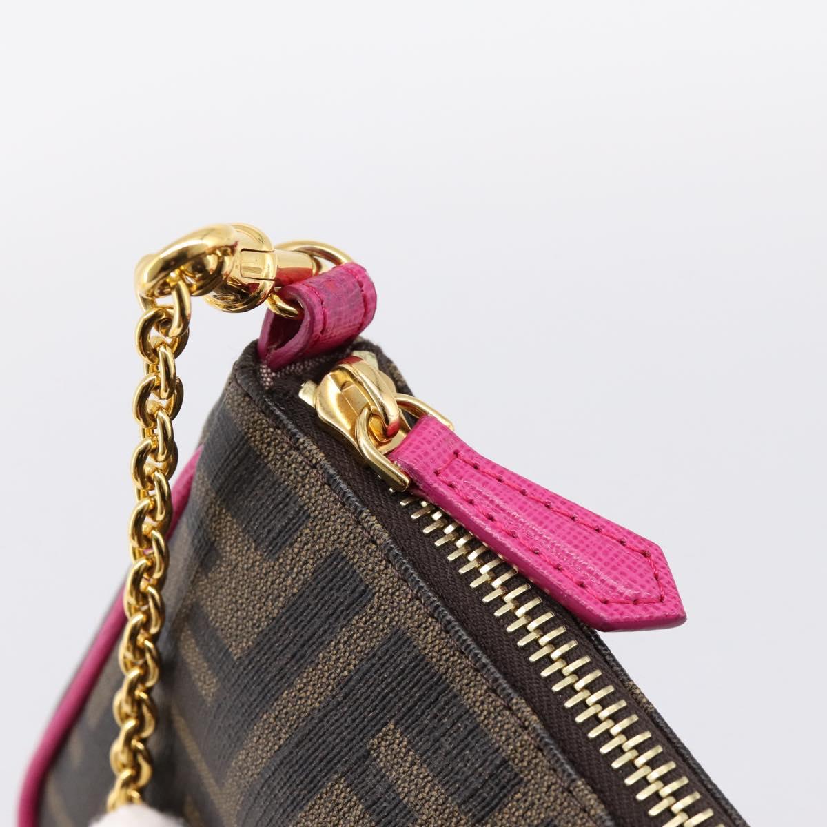 FENDI Zucca Canvas Accessory Pouch PVC Brown Black 8BS073 Auth 195954V - Jerrillo image 9