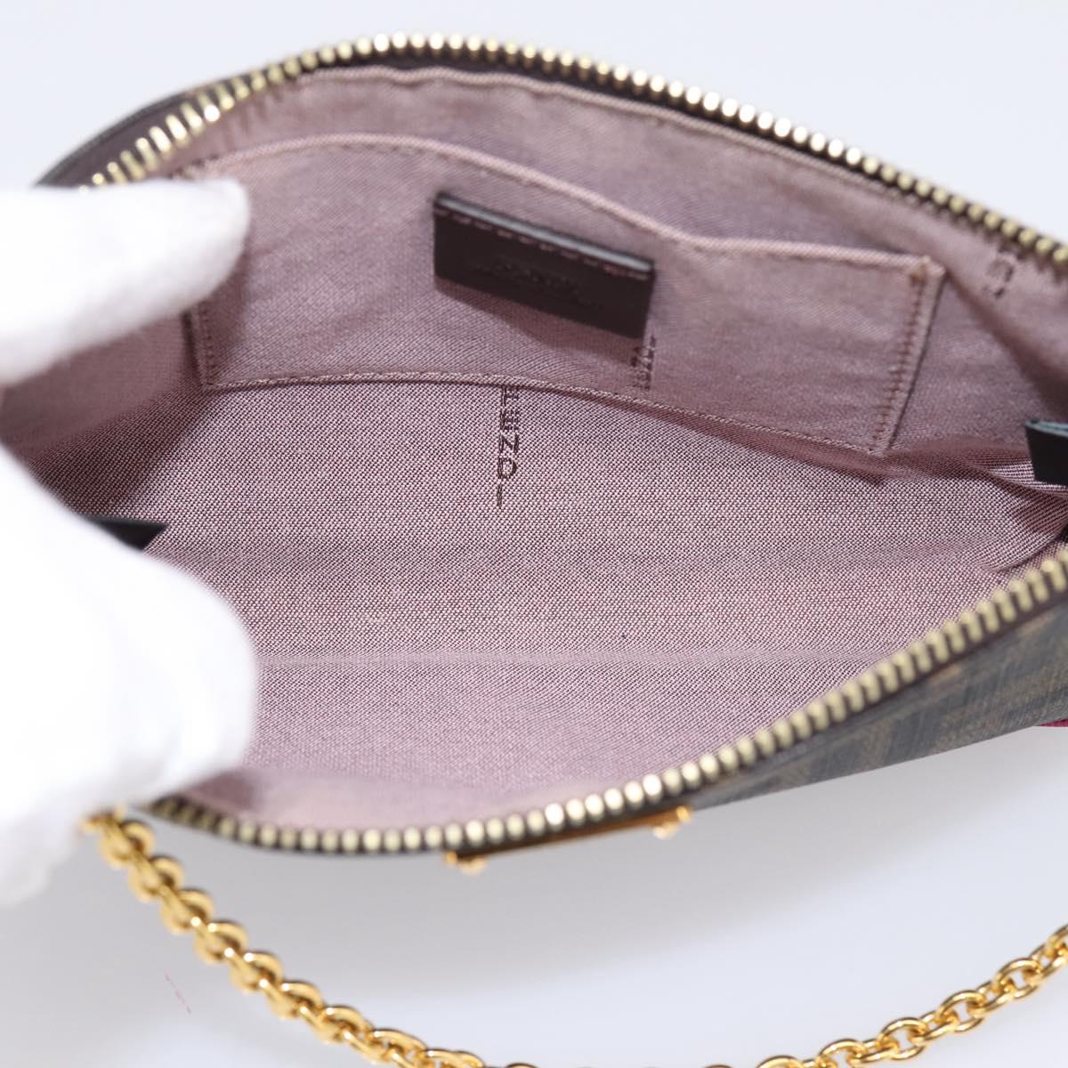FENDI Zucca Canvas Accessory Pouch PVC Brown Black 8BS073 Auth 195954V - Jerrillo image 10