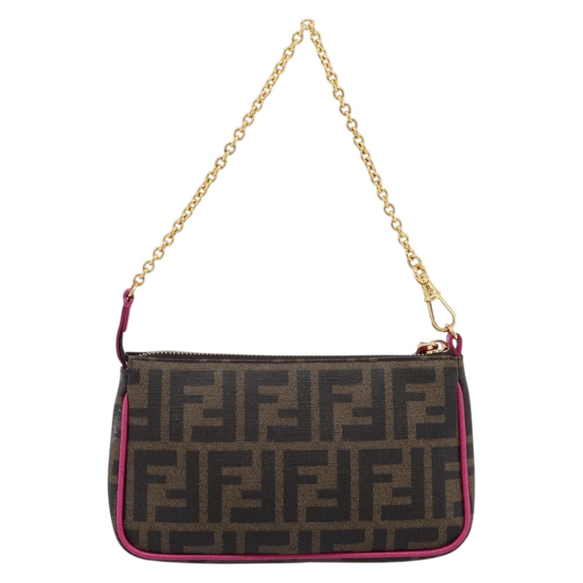 FENDI Zucca Canvas Accessory Pouch PVC Brown Black 8BS073 Auth 195954V - Jerrillo image 2