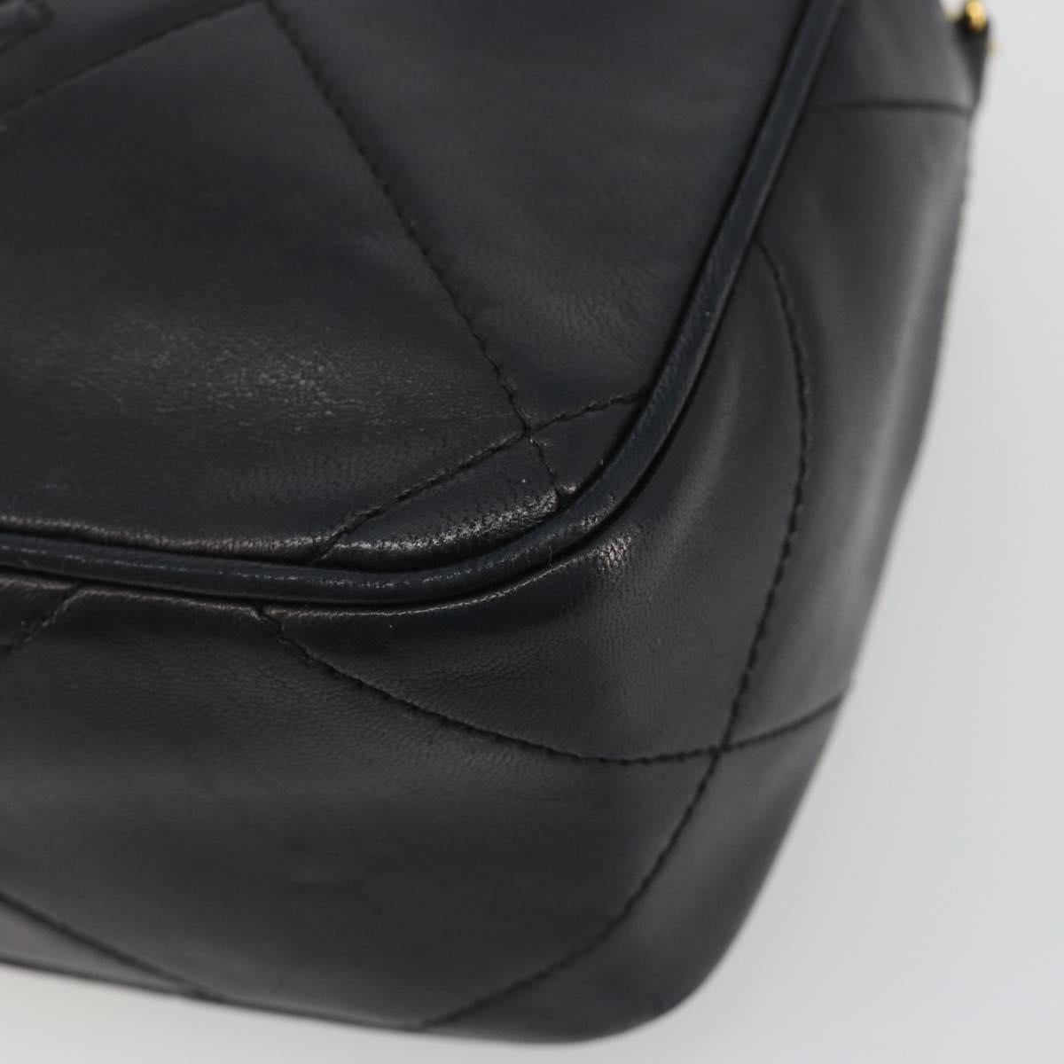 CHANEL Matelasse Chain Shoulder Bag Lamb Skin Gold Black CC Auth 195961V - Jerrillo image 9