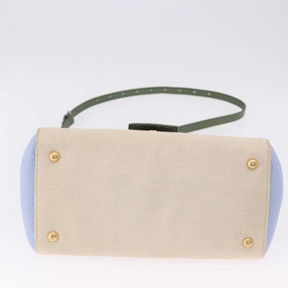 FENDI Hand Bag Canvas 2way Beige Silver Auth 195971A - Jerrillo image 5