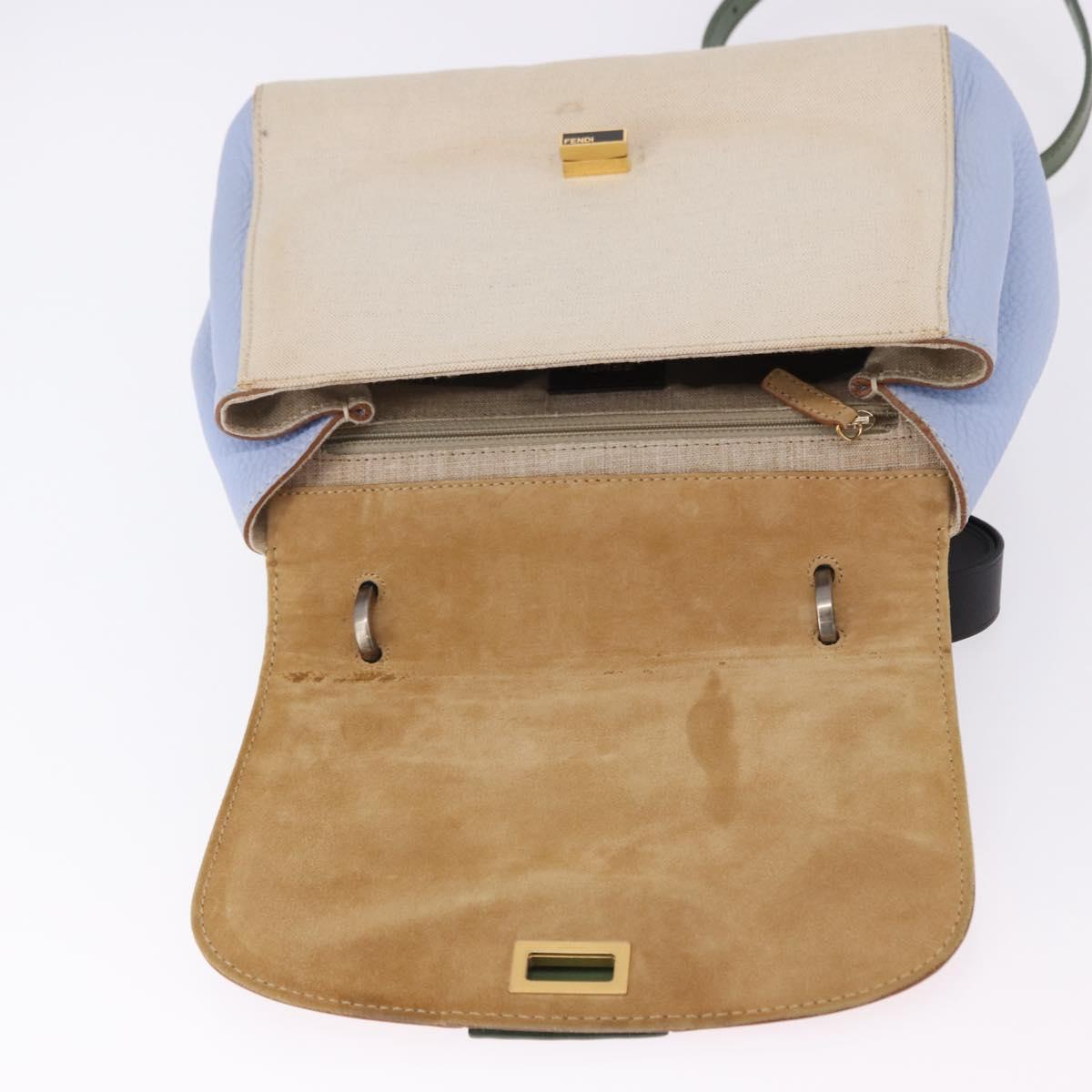 FENDI Hand Bag Canvas 2way Beige Silver Auth 195971A - Jerrillo image 9