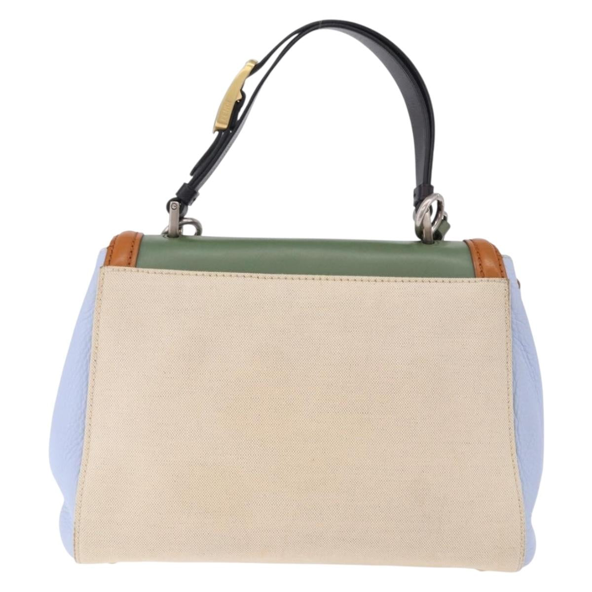 FENDI Hand Bag Canvas 2way Beige Silver Auth 195971A - Jerrillo image 2