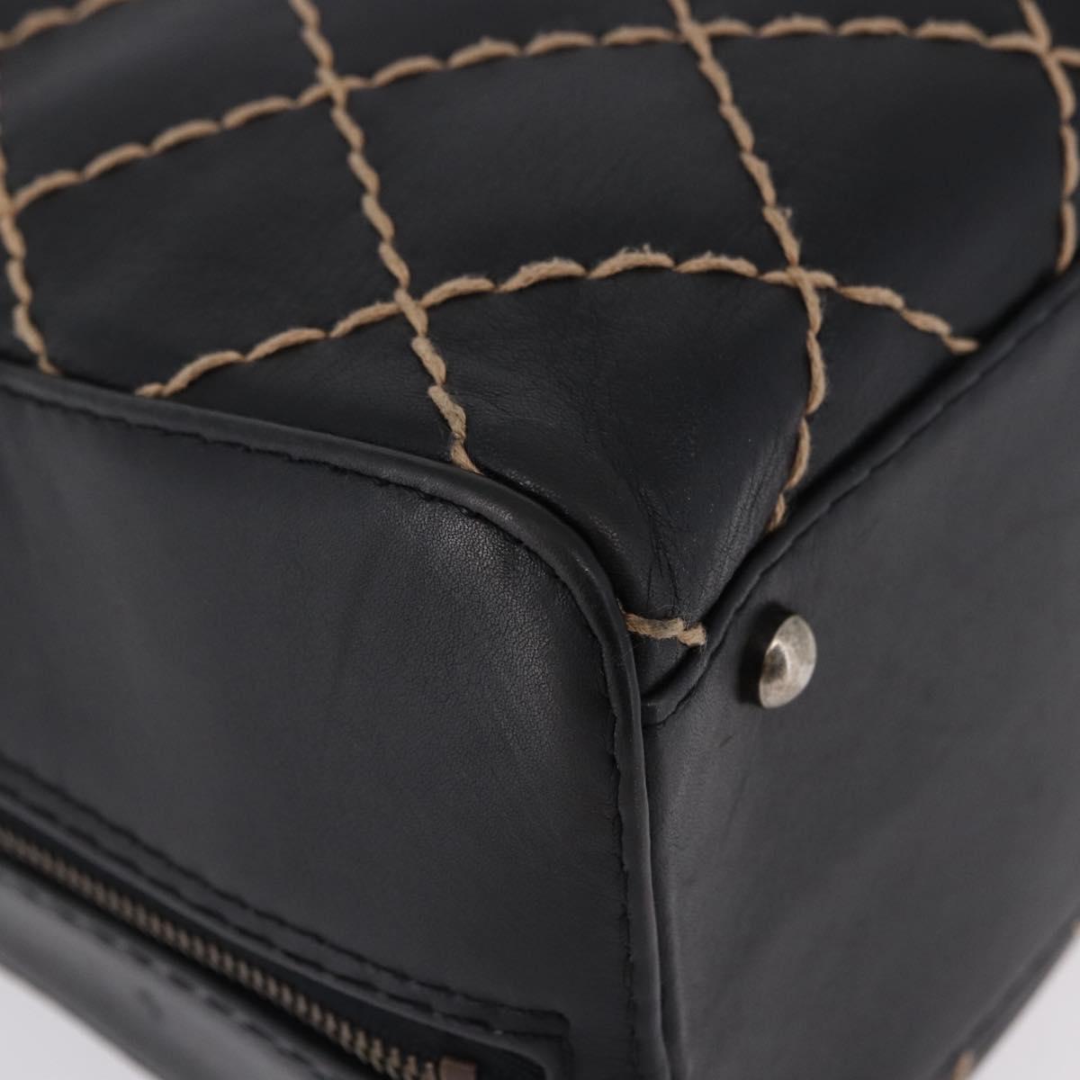 CHANEL Wild Stitch Hand Bag Leather Black CC Auth 195982V - Jerrillo image 10