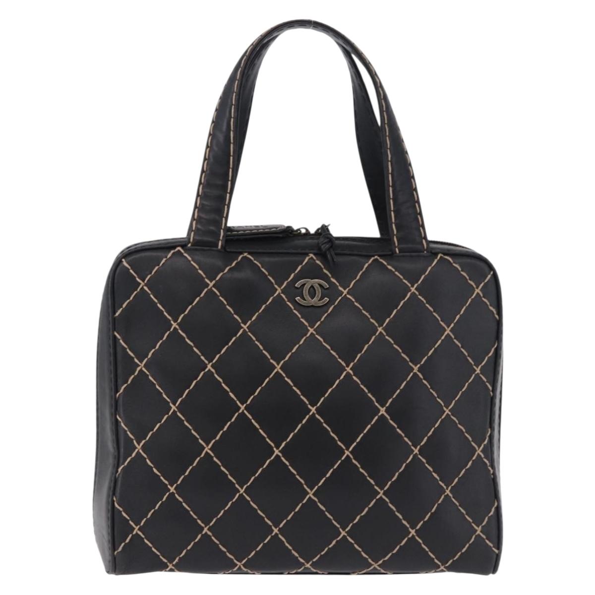 CHANEL Wild Stitch Hand Bag Leather Black CC Auth 195982V - Jerrillo image 2