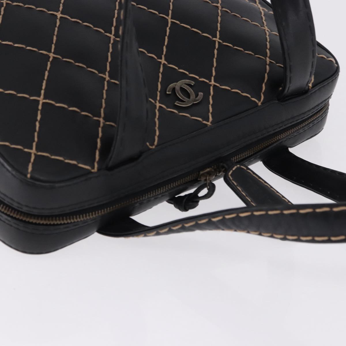 CHANEL Wild Stitch Hand Bag Leather Black CC Auth 195982V - Jerrillo image 6