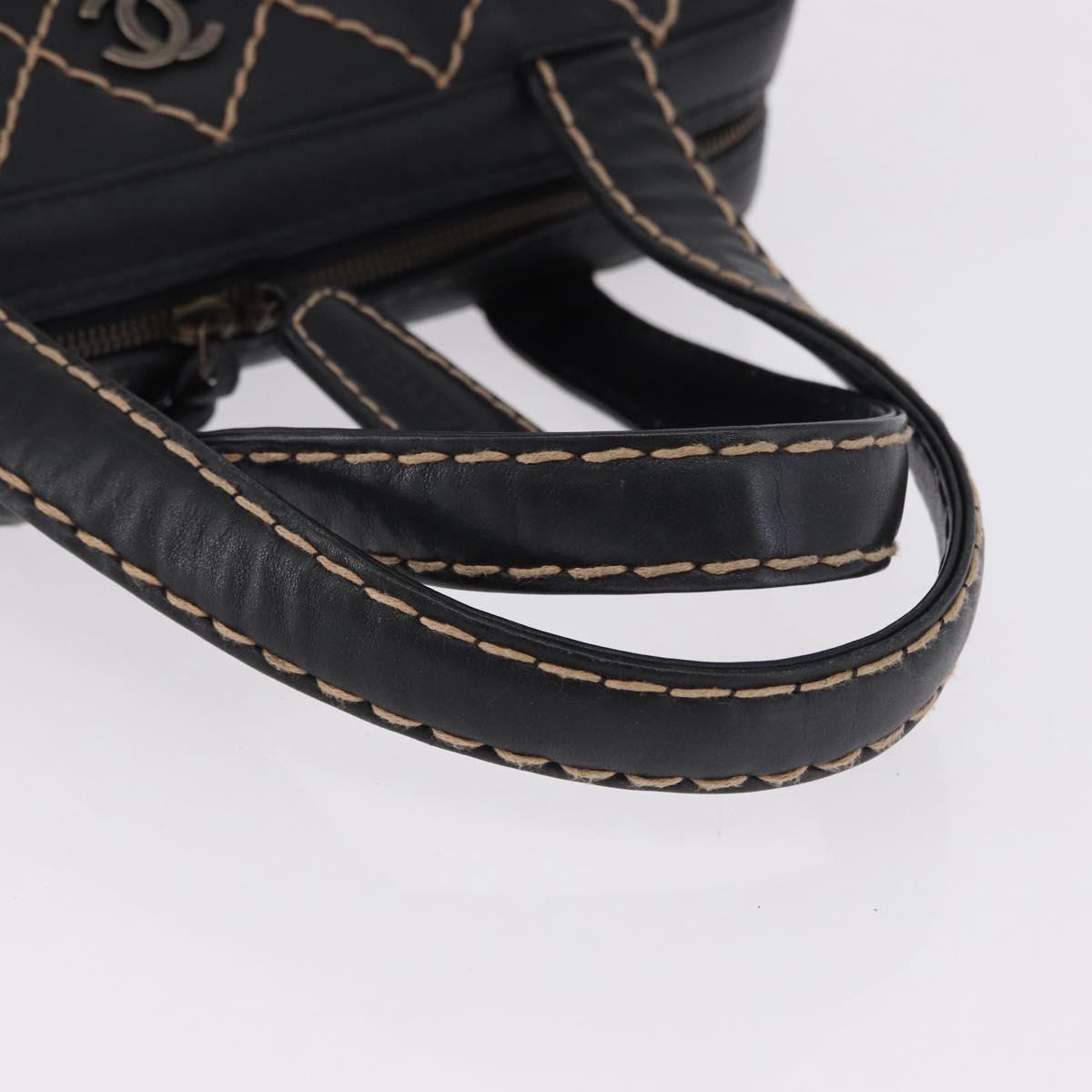 CHANEL Wild Stitch Hand Bag Leather Black CC Auth 195982V - Jerrillo image 7