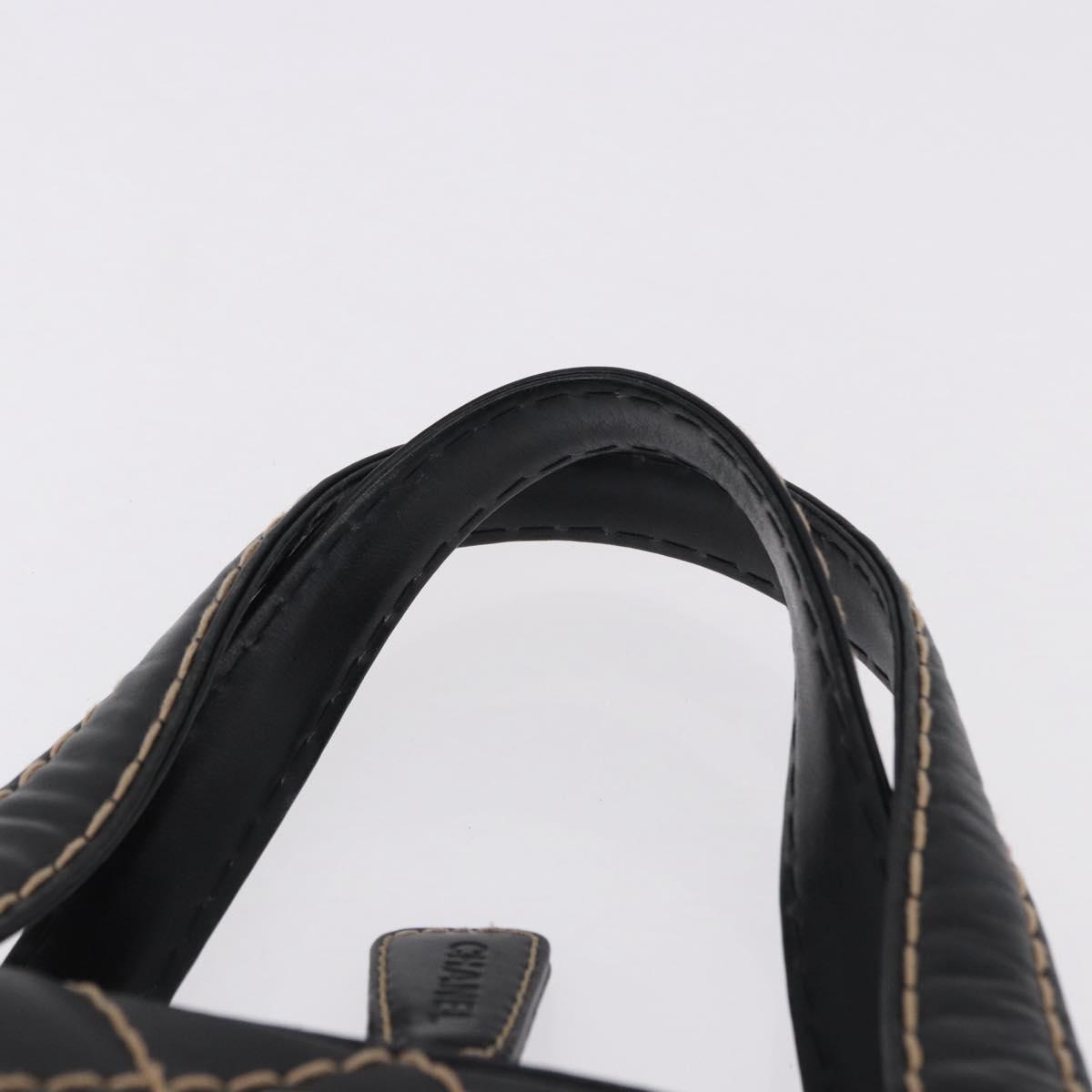 CHANEL Wild Stitch Hand Bag Leather Black CC Auth 195982V - Jerrillo image 8