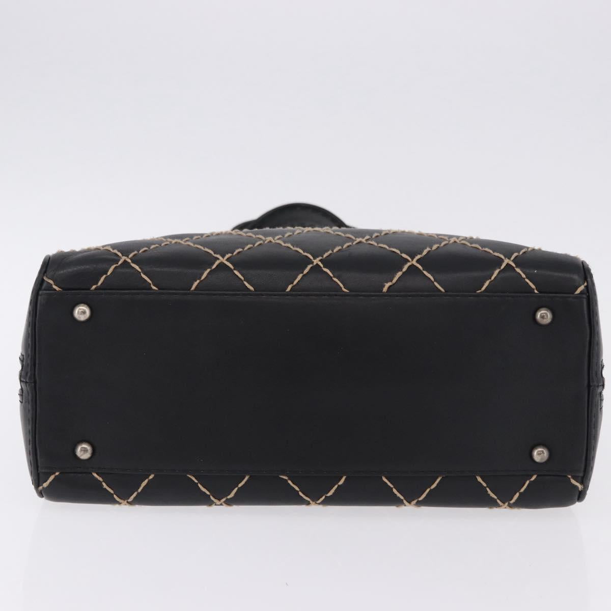 CHANEL Wild Stitch Hand Bag Leather Black CC Auth 195982V - Jerrillo image 9