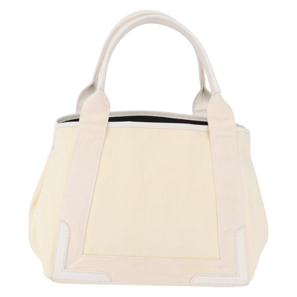 BALENCIAGA Navy Cabas Hand Bag Canvas Ivory Silver 339933 Auth 195989A - Jerrillo image 2