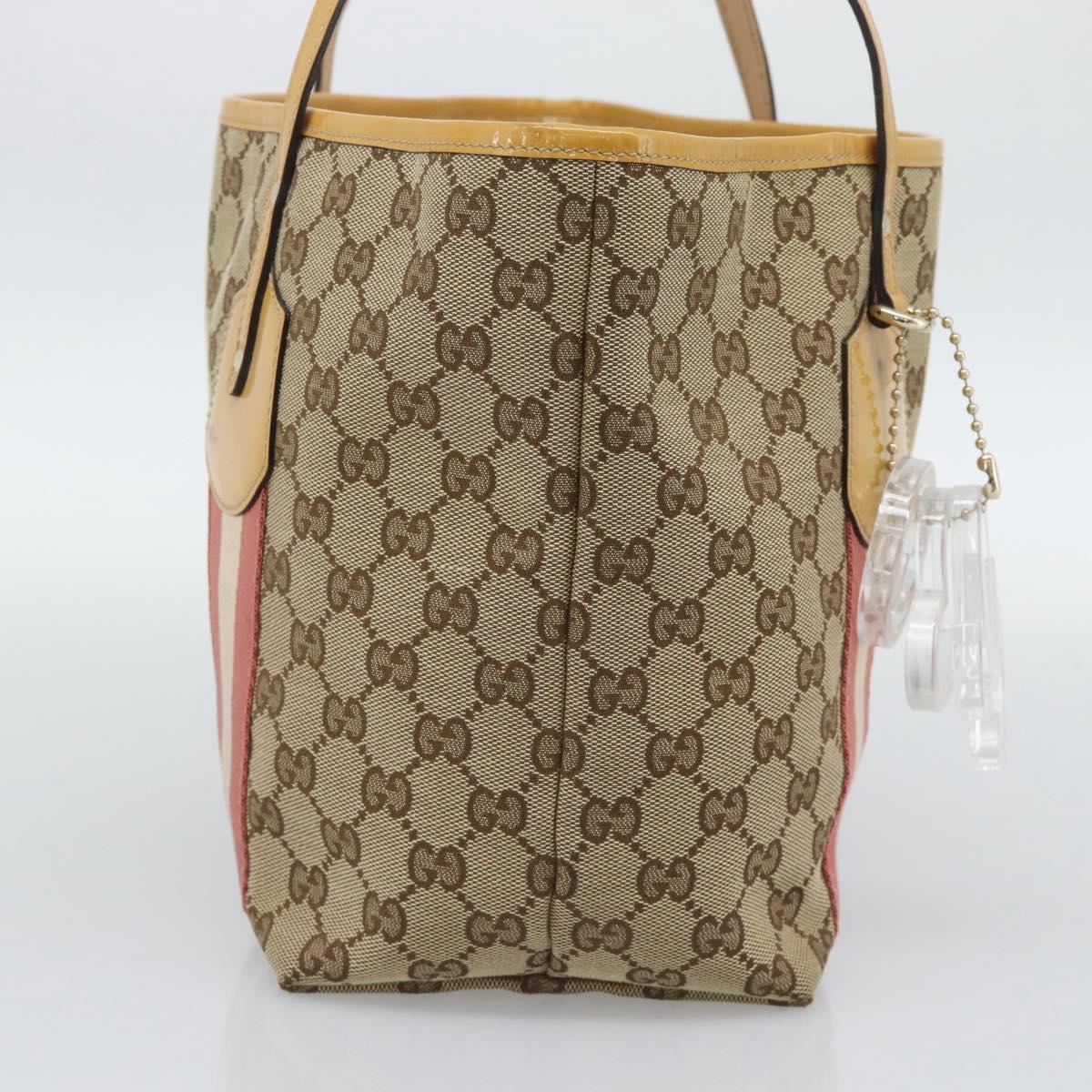 GUCCI GG Canvas Sherry Line Tote Bag Beige Gold 211971 Auth 196002 - Jerrillo image 3