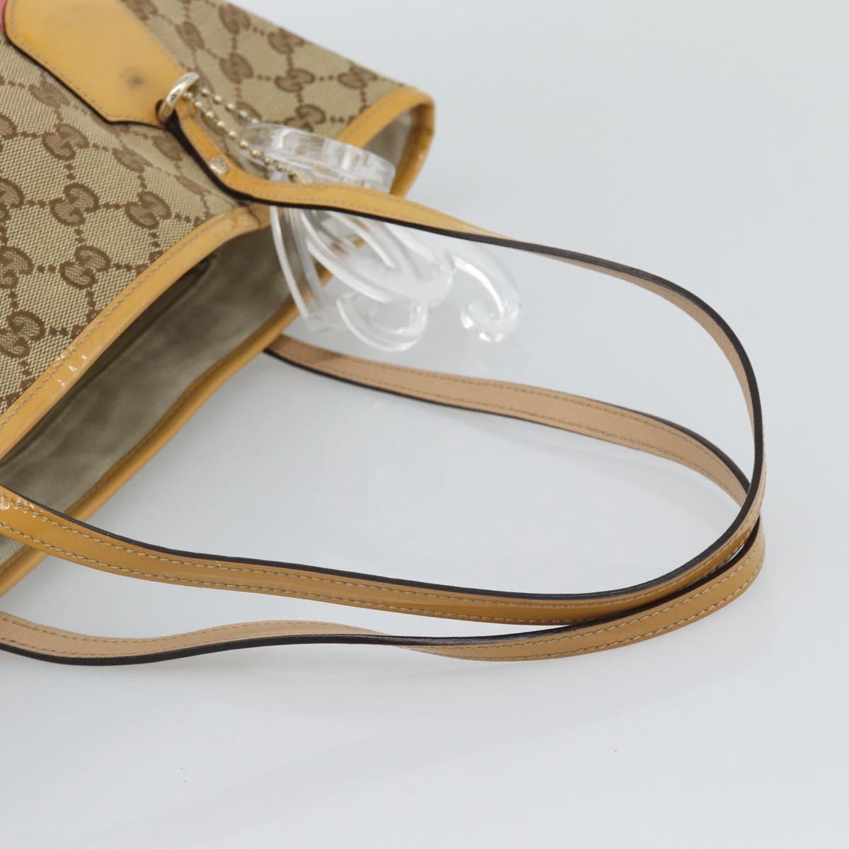 GUCCI GG Canvas Sherry Line Tote Bag Beige Gold 211971 Auth 196002 - Jerrillo image 7