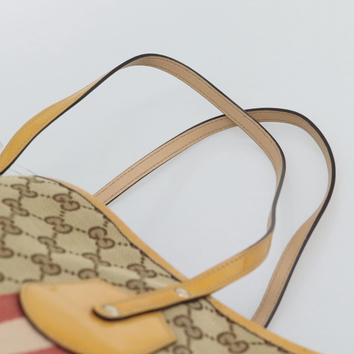 GUCCI GG Canvas Sherry Line Tote Bag Beige Gold 211971 Auth 196002 - Jerrillo image 8