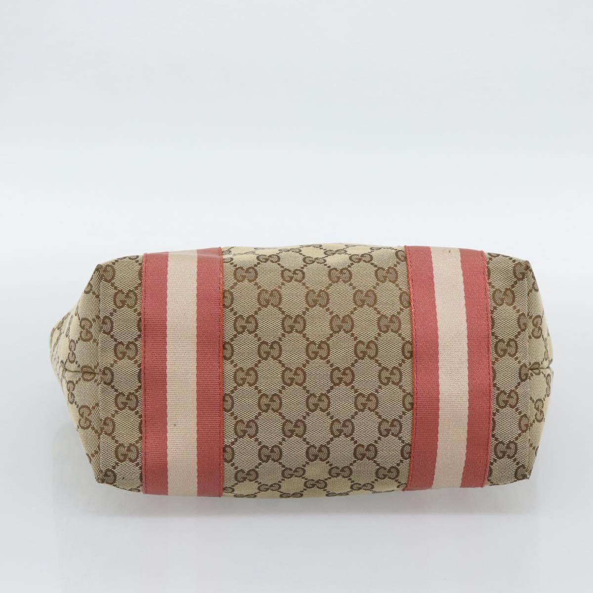 GUCCI GG Canvas Sherry Line Tote Bag Beige Gold 211971 Auth 196002 - Jerrillo image 5