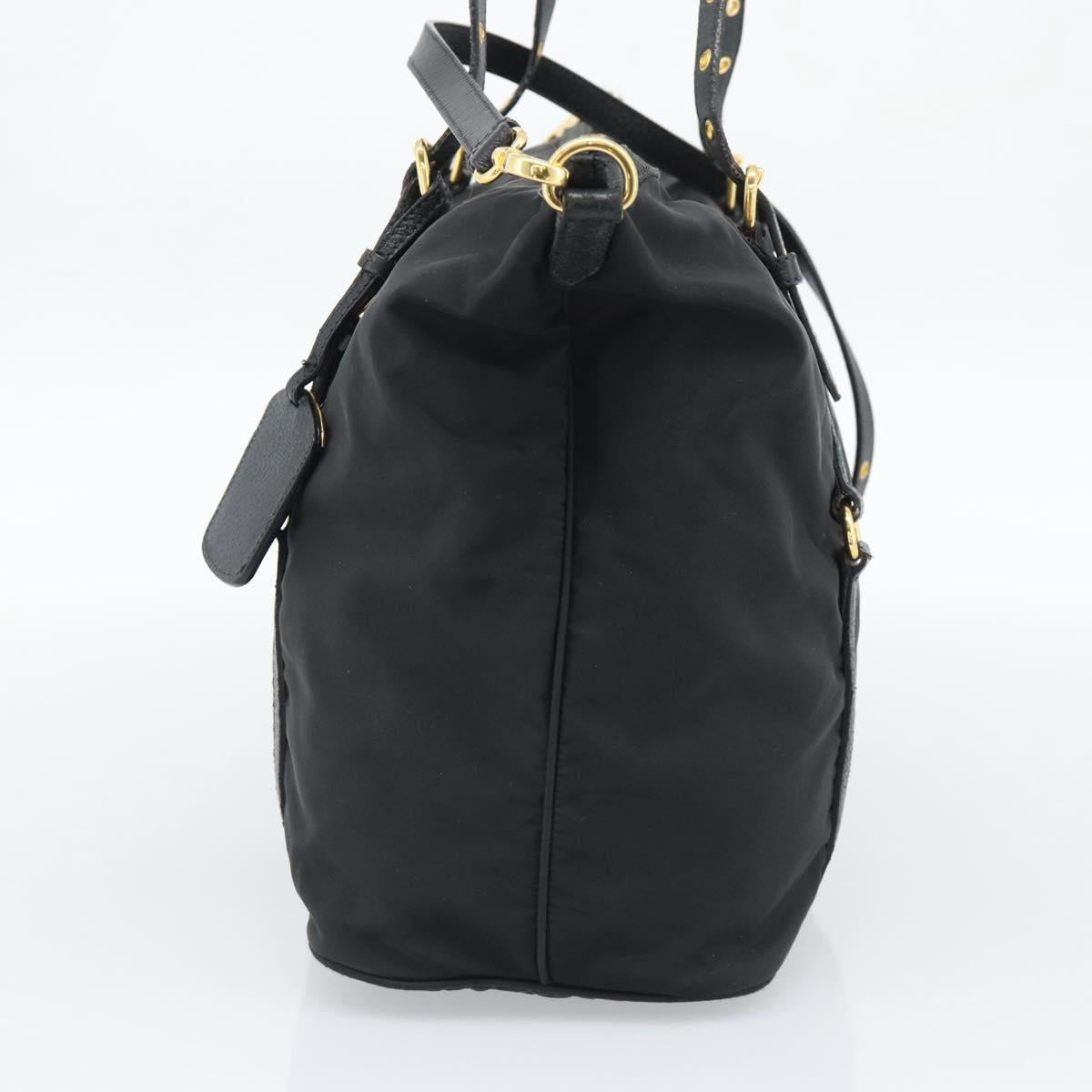 PRADA Tote Bag Nylon 2way Black Gold Auth 196064 - Jerrillo image 4