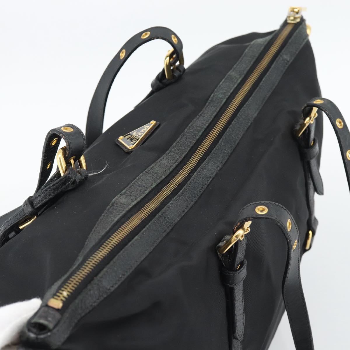 PRADA Tote Bag Nylon 2way Black Gold Auth 196064 - Jerrillo image 6