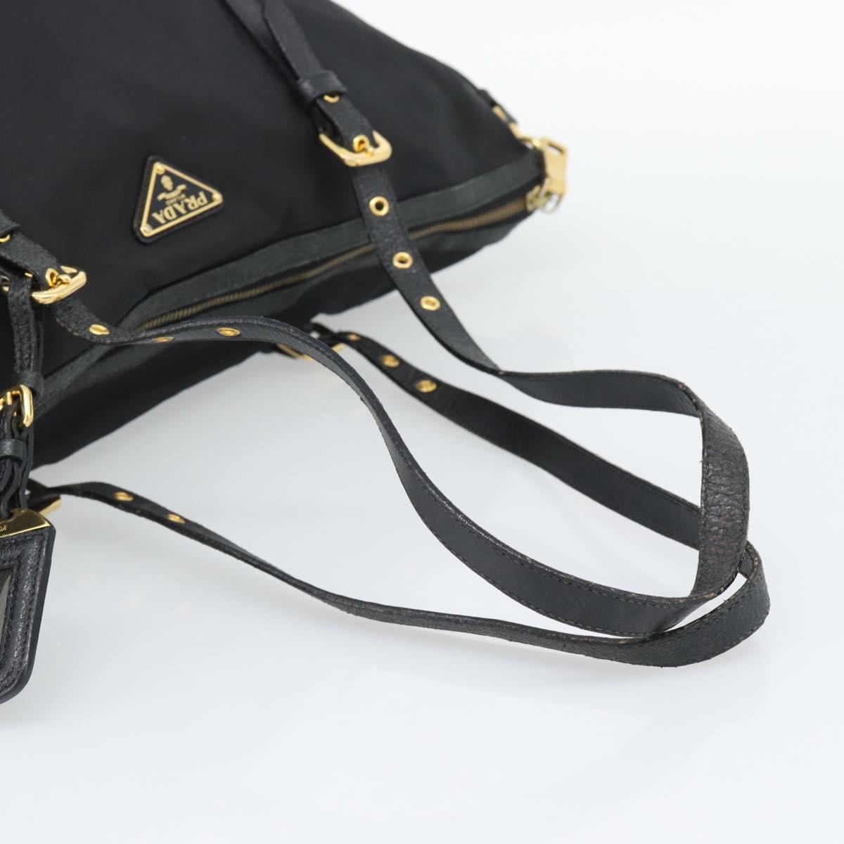 PRADA Tote Bag Nylon 2way Black Gold Auth 196064 - Jerrillo image 7