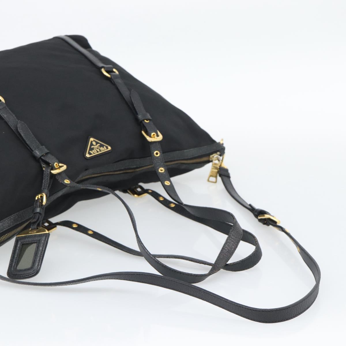 PRADA Tote Bag Nylon 2way Black Gold Auth 196064 - Jerrillo image 8