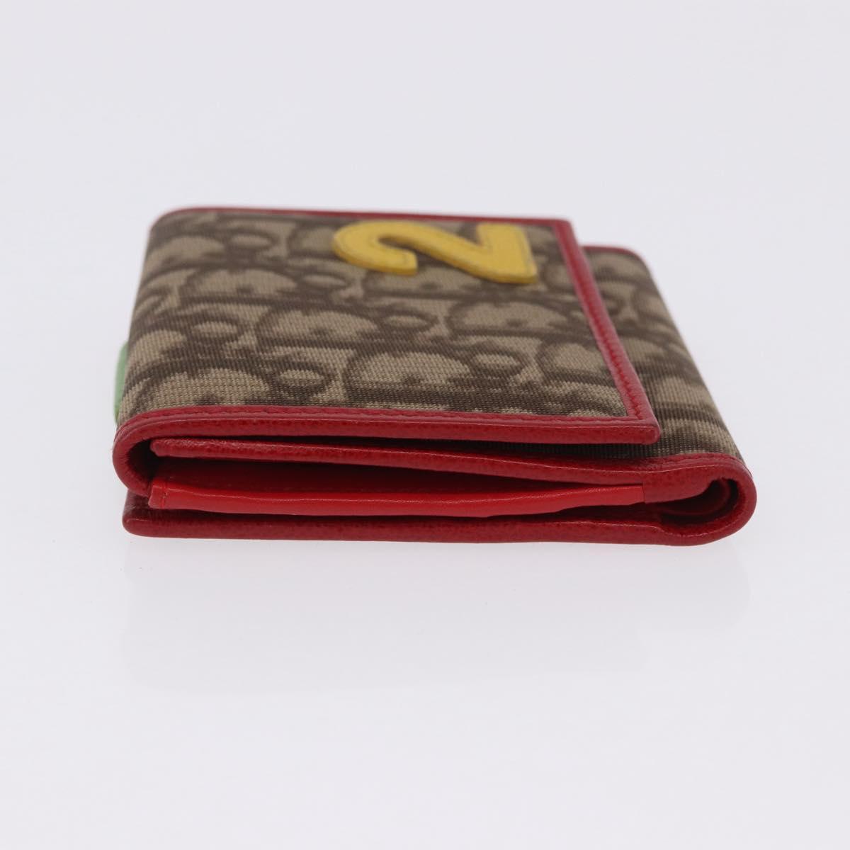 Christian Dior Trotter Canvas Compact Wallet PVC Beige Silver Auth 196069V - Jerrillo image 4