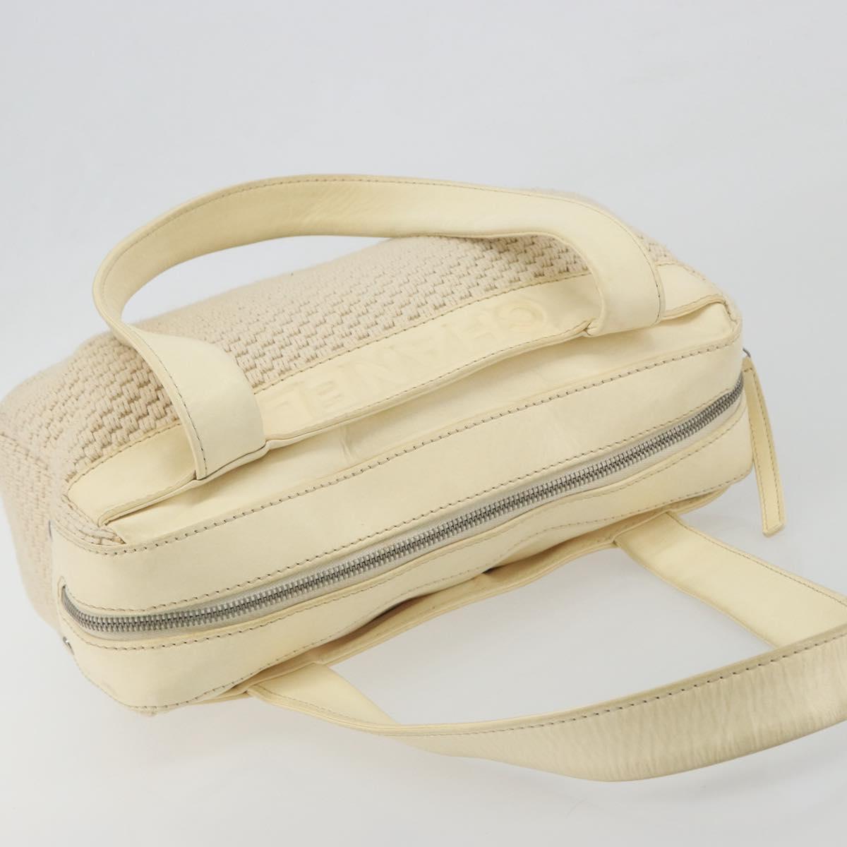 CHANEL Hand Bag Canvas Beige Silver CC Auth 196080 - Jerrillo image 6