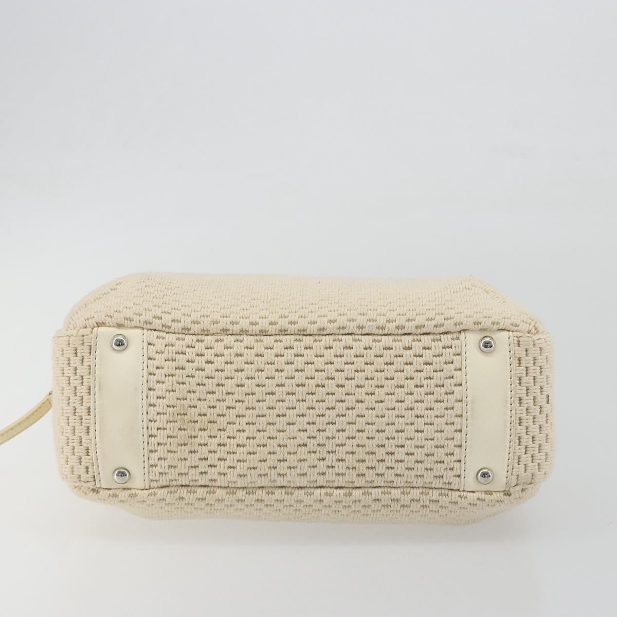 CHANEL Hand Bag Canvas Beige Silver CC Auth 196080 - Jerrillo image 5