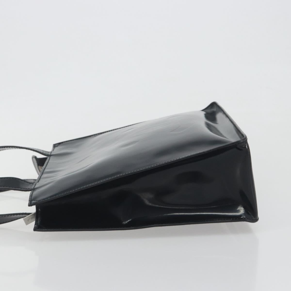 CHANEL Tote Bag Patent Black Silver CC Auth 196085 - Jerrillo image 4