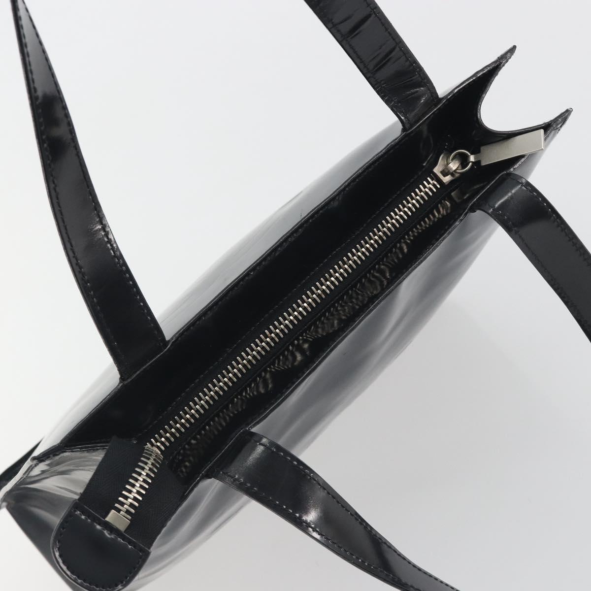 CHANEL Tote Bag Patent Black Silver CC Auth 196085 - Jerrillo image 6