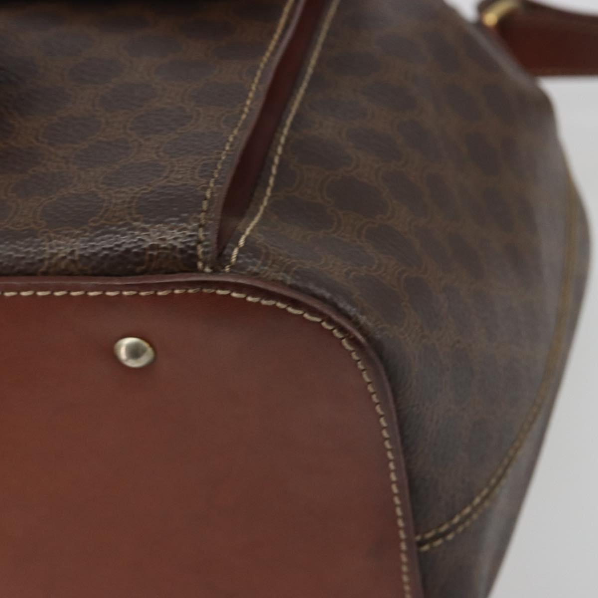 CELINE Macadam Shoulder Bag PVC Leather Brown Gold Tone Auth 196099 - Jerrillo image 9