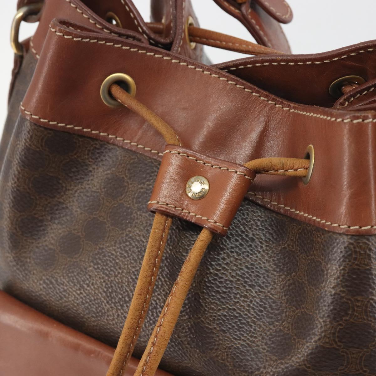 CELINE Macadam Shoulder Bag PVC Leather Brown Gold Tone Auth 196099 - Jerrillo image 10
