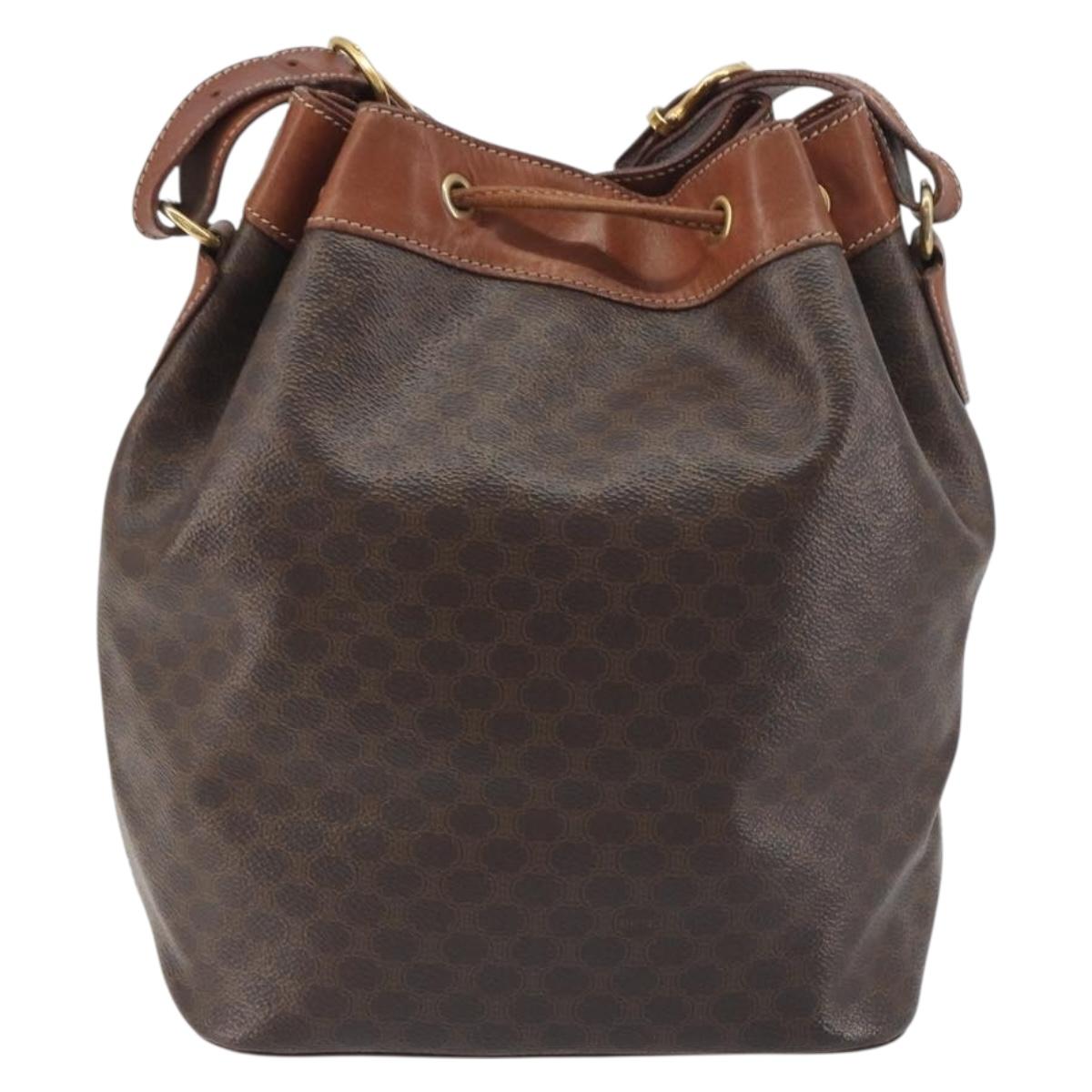 CELINE Macadam Shoulder Bag PVC Leather Brown Gold Tone Auth 196099 - Jerrillo image 2