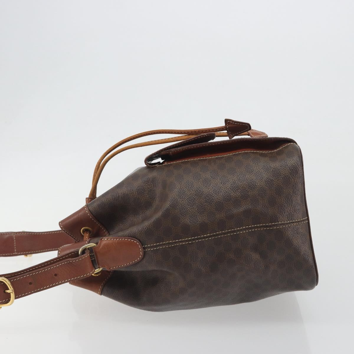 CELINE Macadam Shoulder Bag PVC Leather Brown Gold Tone Auth 196099 - Jerrillo image 4