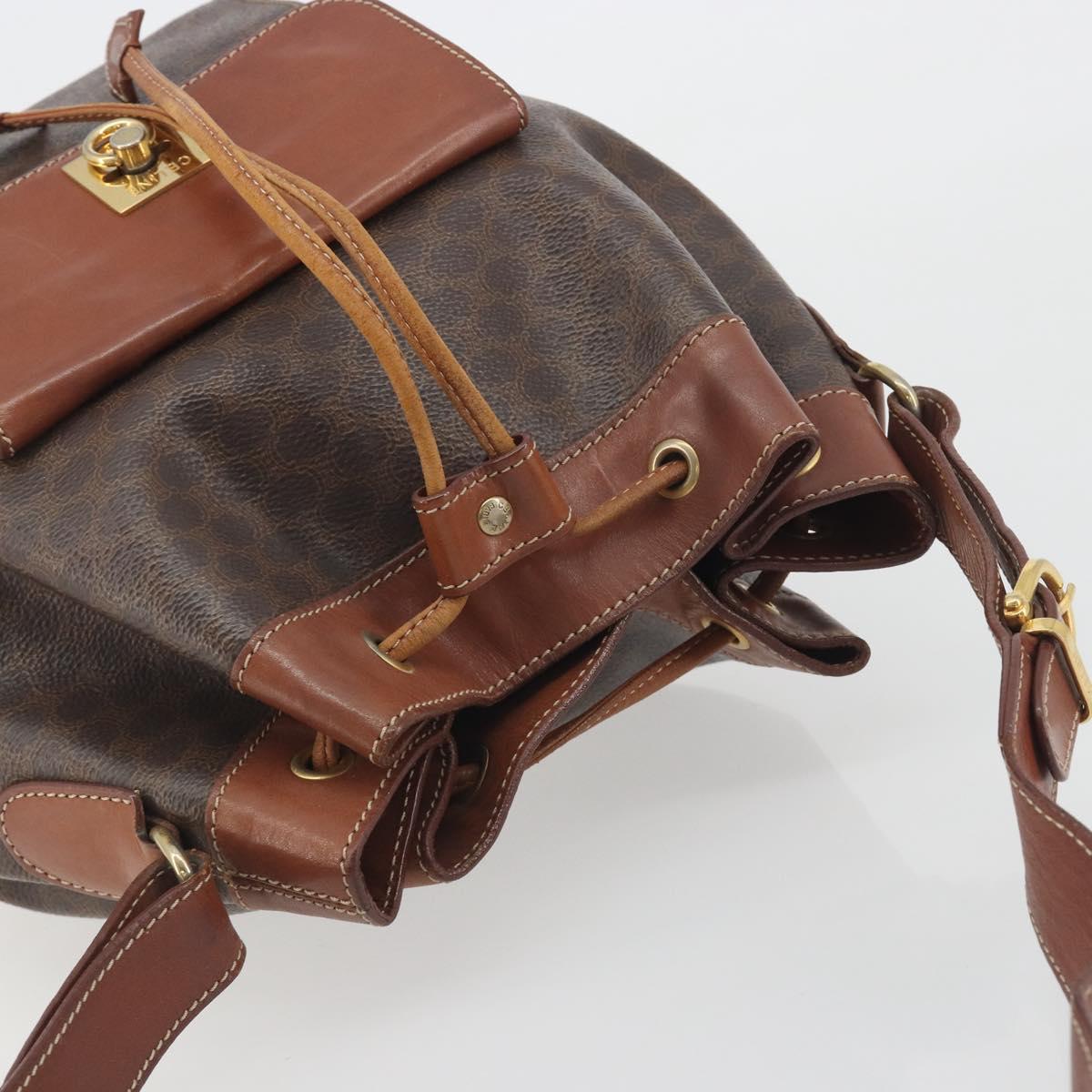 CELINE Macadam Shoulder Bag PVC Leather Brown Gold Tone Auth 196099 - Jerrillo image 6