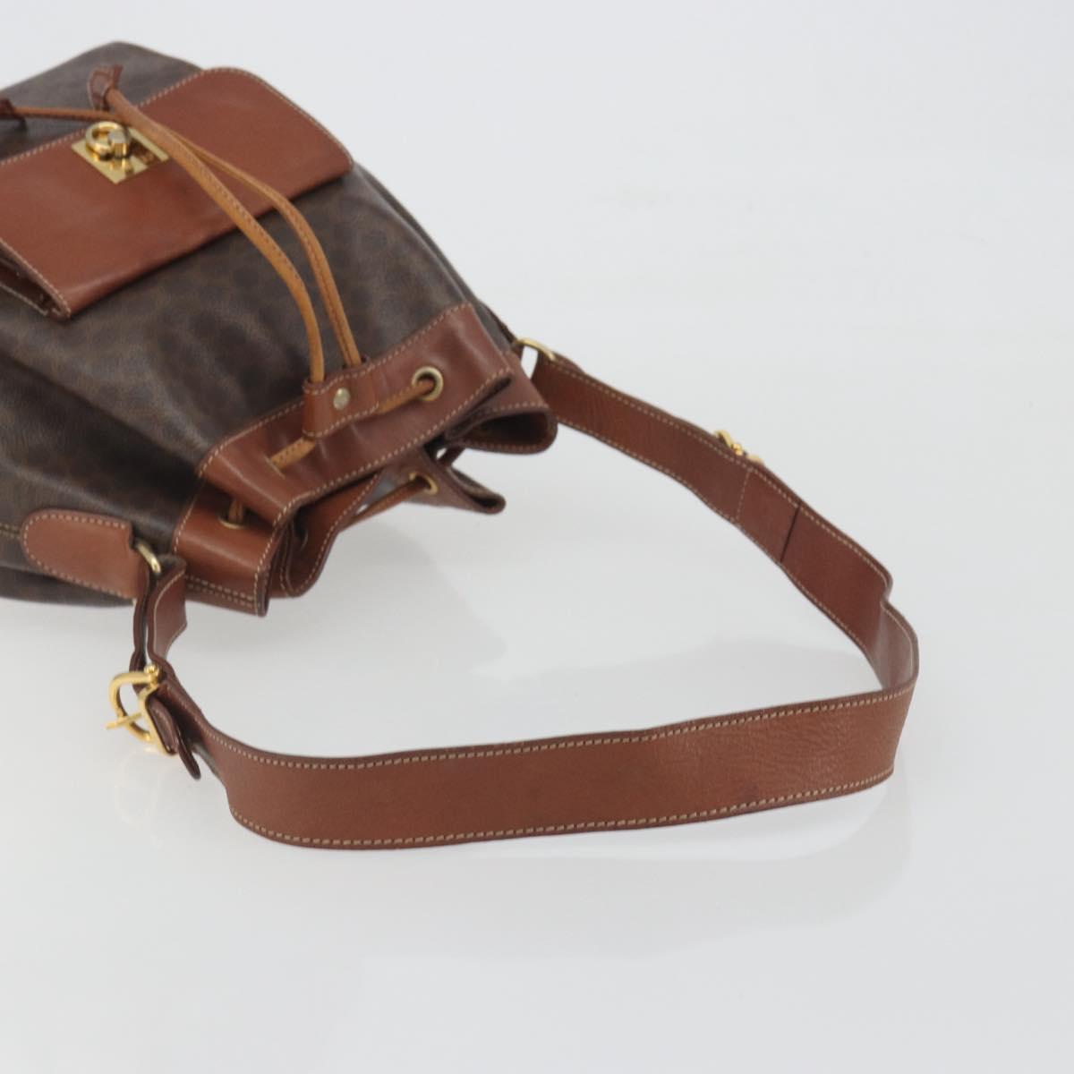 CELINE Macadam Shoulder Bag PVC Leather Brown Gold Tone Auth 196099 - Jerrillo image 7
