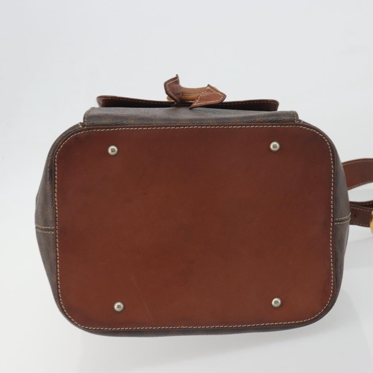 CELINE Macadam Shoulder Bag PVC Leather Brown Gold Tone Auth 196099 - Jerrillo image 5