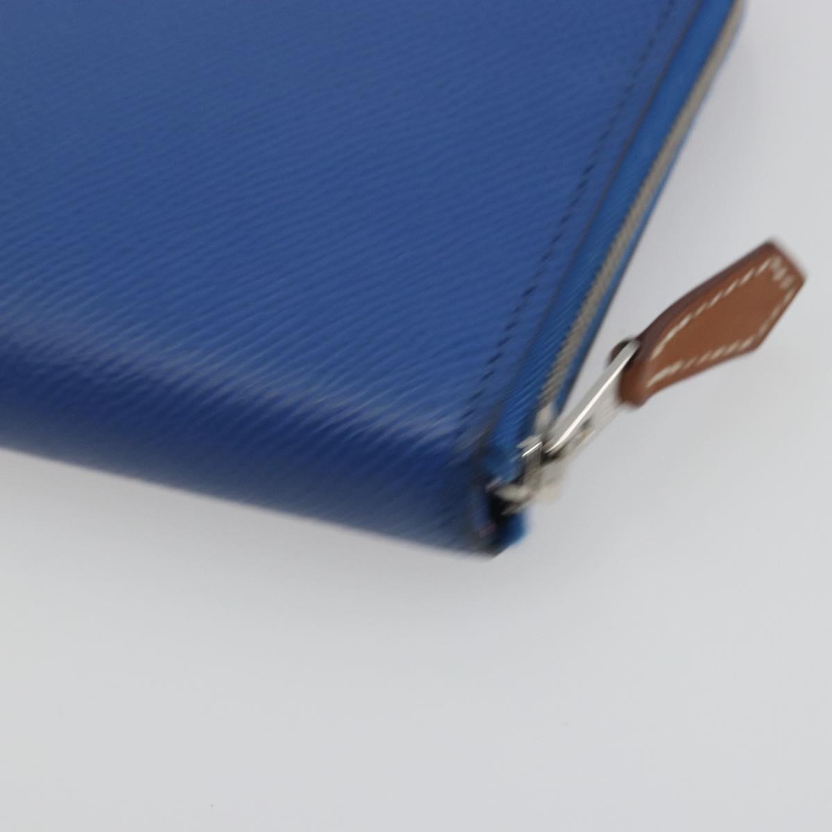 HERMES Azap Silk In Wallet Leather Blue Silver Auth 196106M - Jerrillo image 10