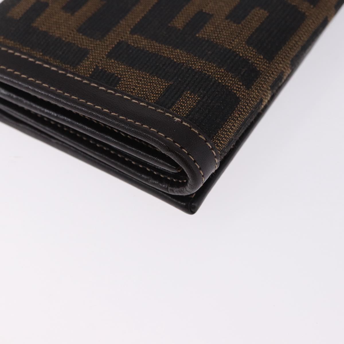 FENDI Zucca Canvas Long Wallet Black Brown Auth 196107V - Jerrillo image 10