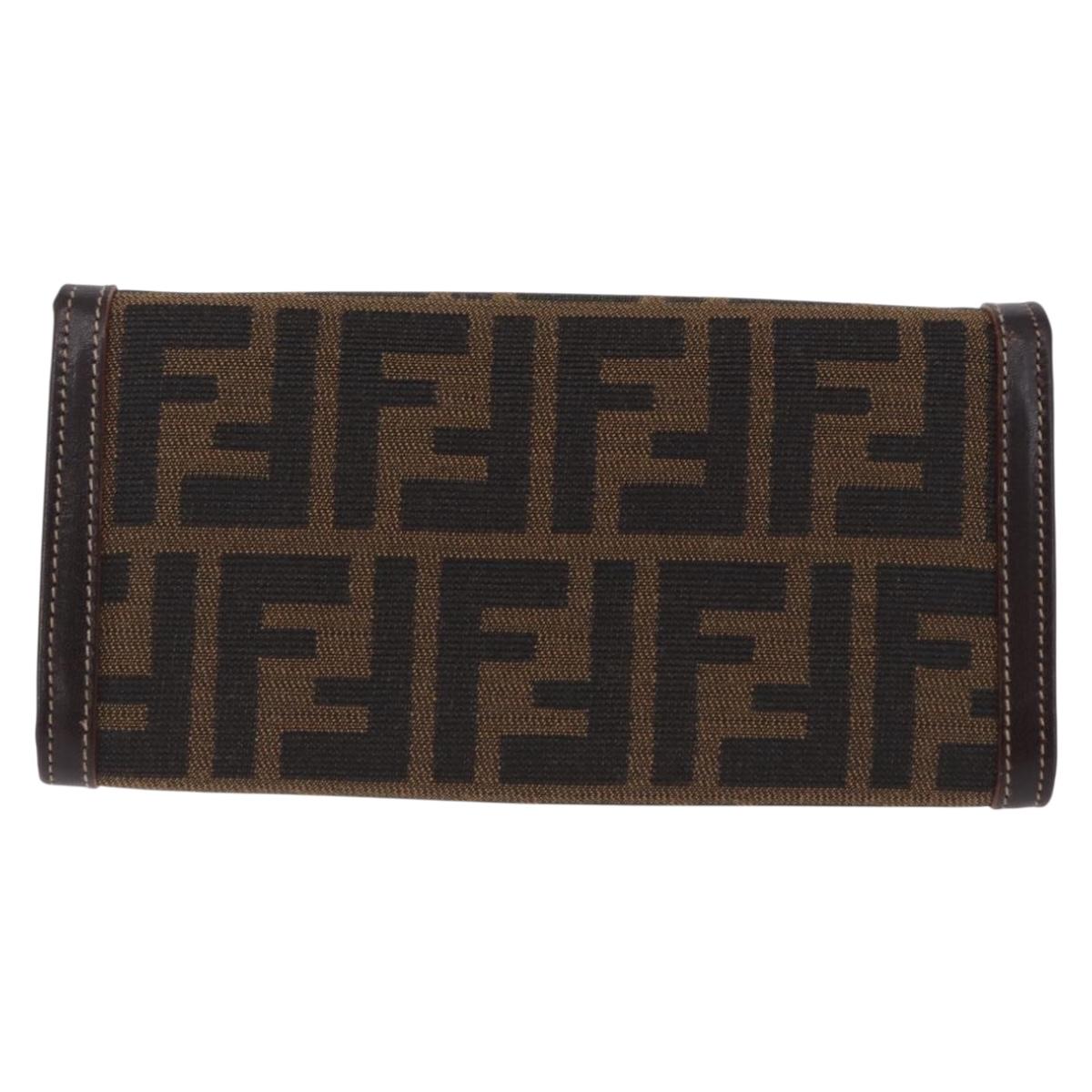 FENDI Zucca Canvas Long Wallet Black Brown Auth 196107V - Jerrillo image 3