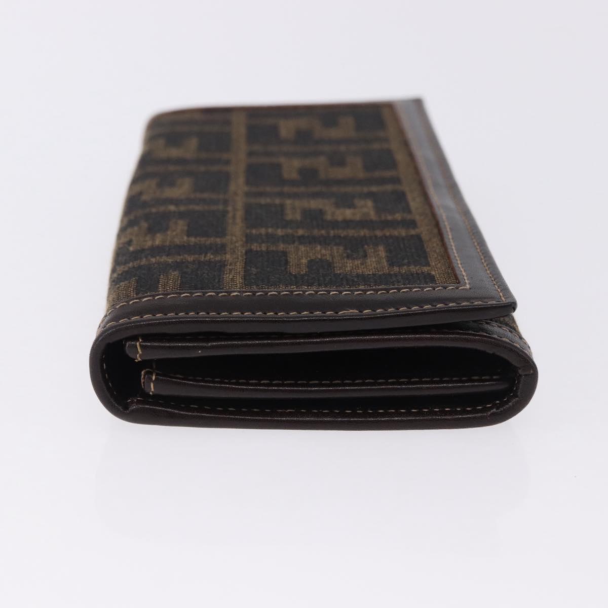 FENDI Zucca Canvas Long Wallet Black Brown Auth 196107V - Jerrillo image 5
