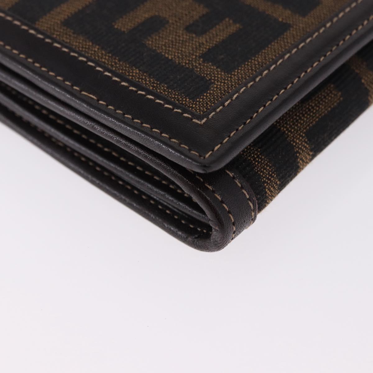 FENDI Zucca Canvas Long Wallet Black Brown Auth 196107V - Jerrillo image 8