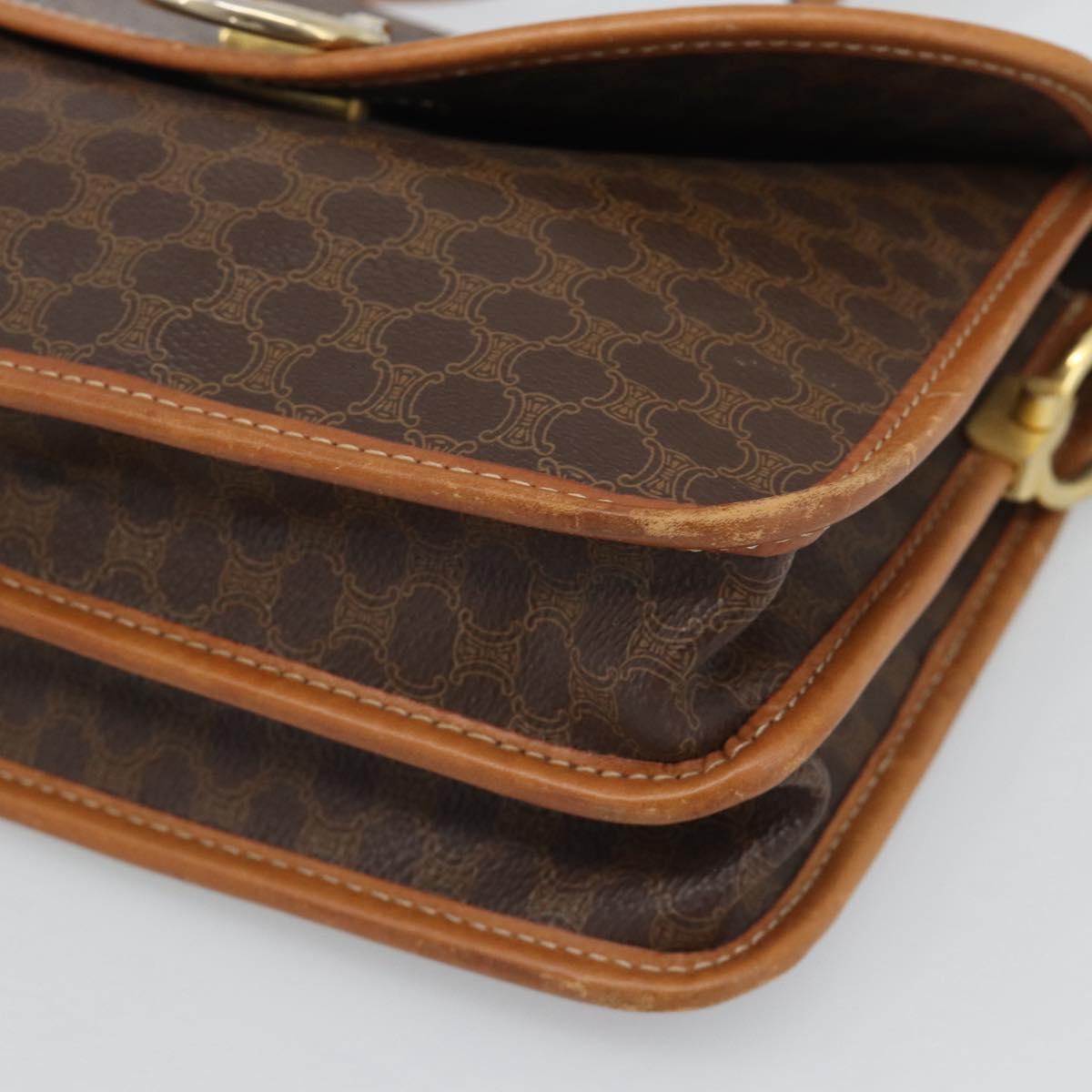 CELINE Macadam Shoulder Bag PVC Leather Brown Gold Tone Auth 196130 - Jerrillo image 10