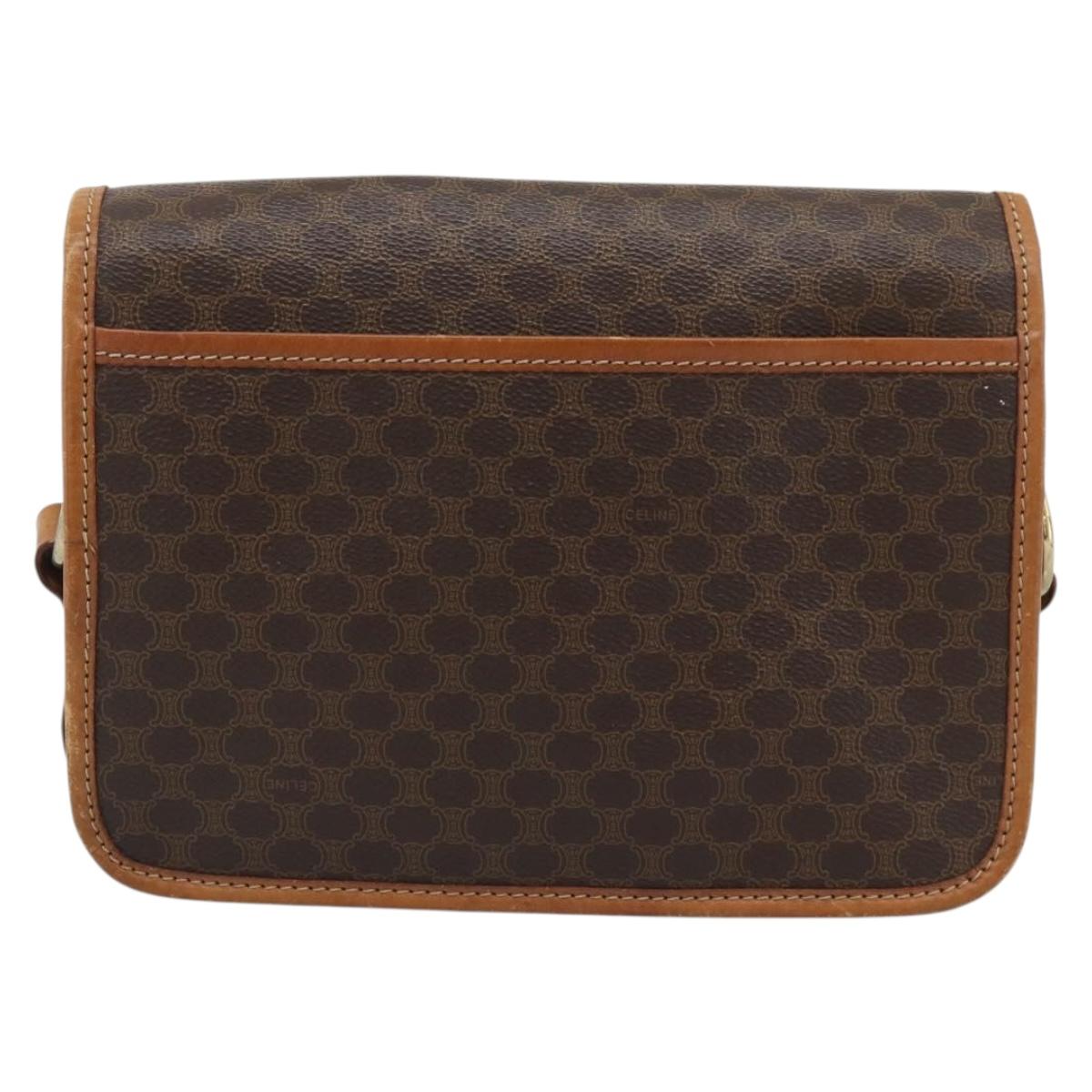 CELINE Macadam Shoulder Bag PVC Leather Brown Gold Tone Auth 196130 - Jerrillo image 3