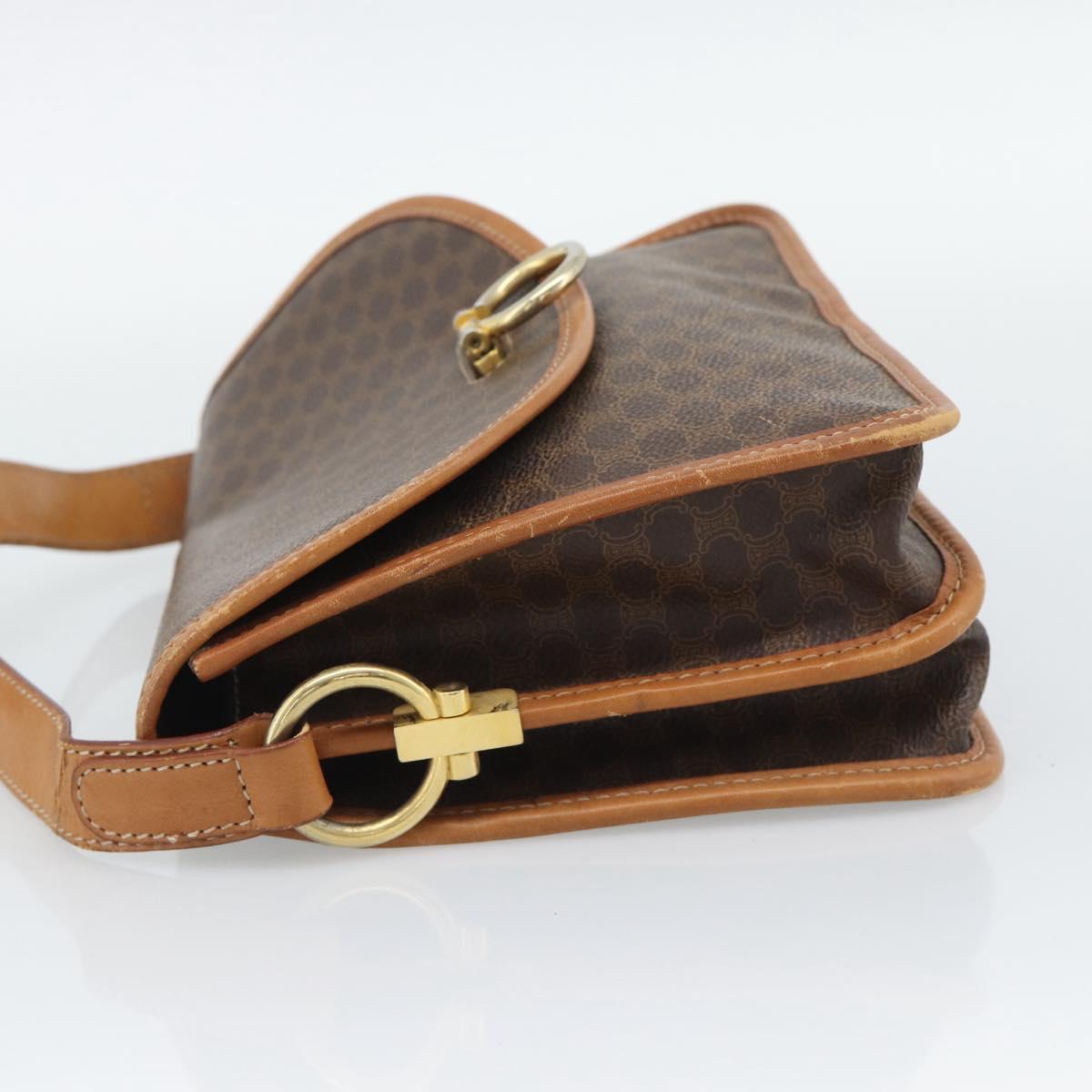 CELINE Macadam Shoulder Bag PVC Leather Brown Gold Tone Auth 196130 - Jerrillo image 4