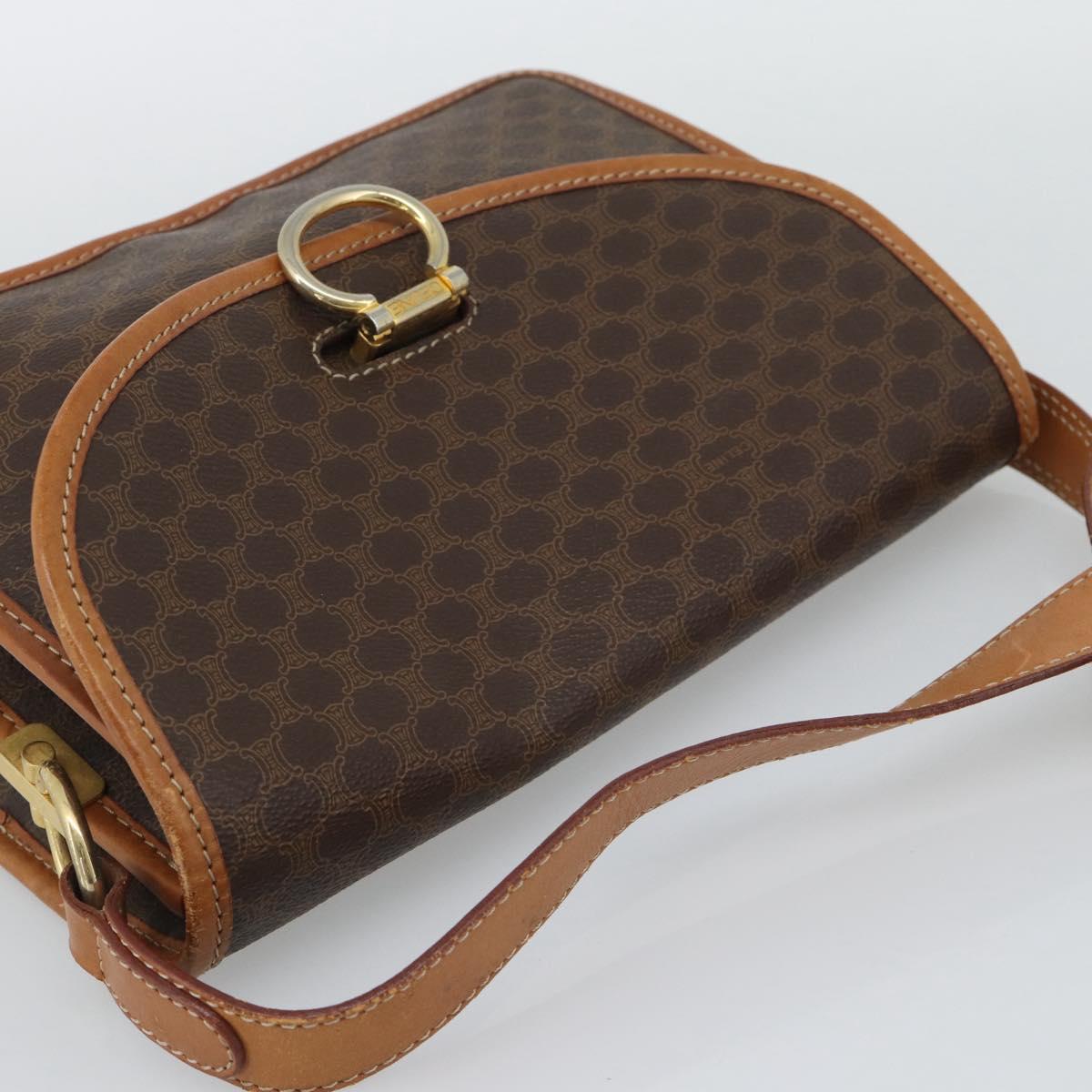 CELINE Macadam Shoulder Bag PVC Leather Brown Gold Tone Auth 196130 - Jerrillo image 6