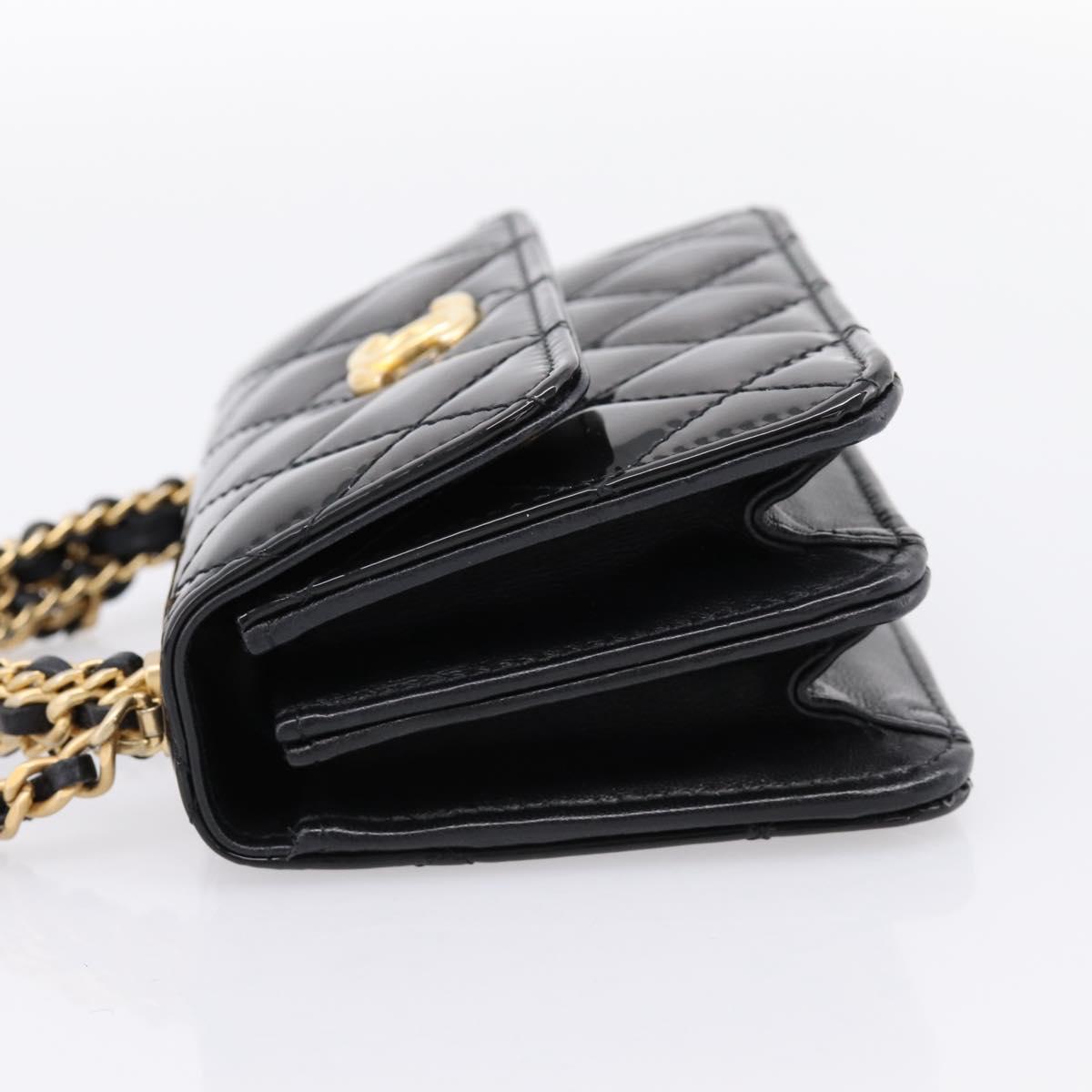 CHANEL Matelasse Hand Bag Patent Leather 2way Black Gold CC Auth 196372SAM - Jerrillo image 4
