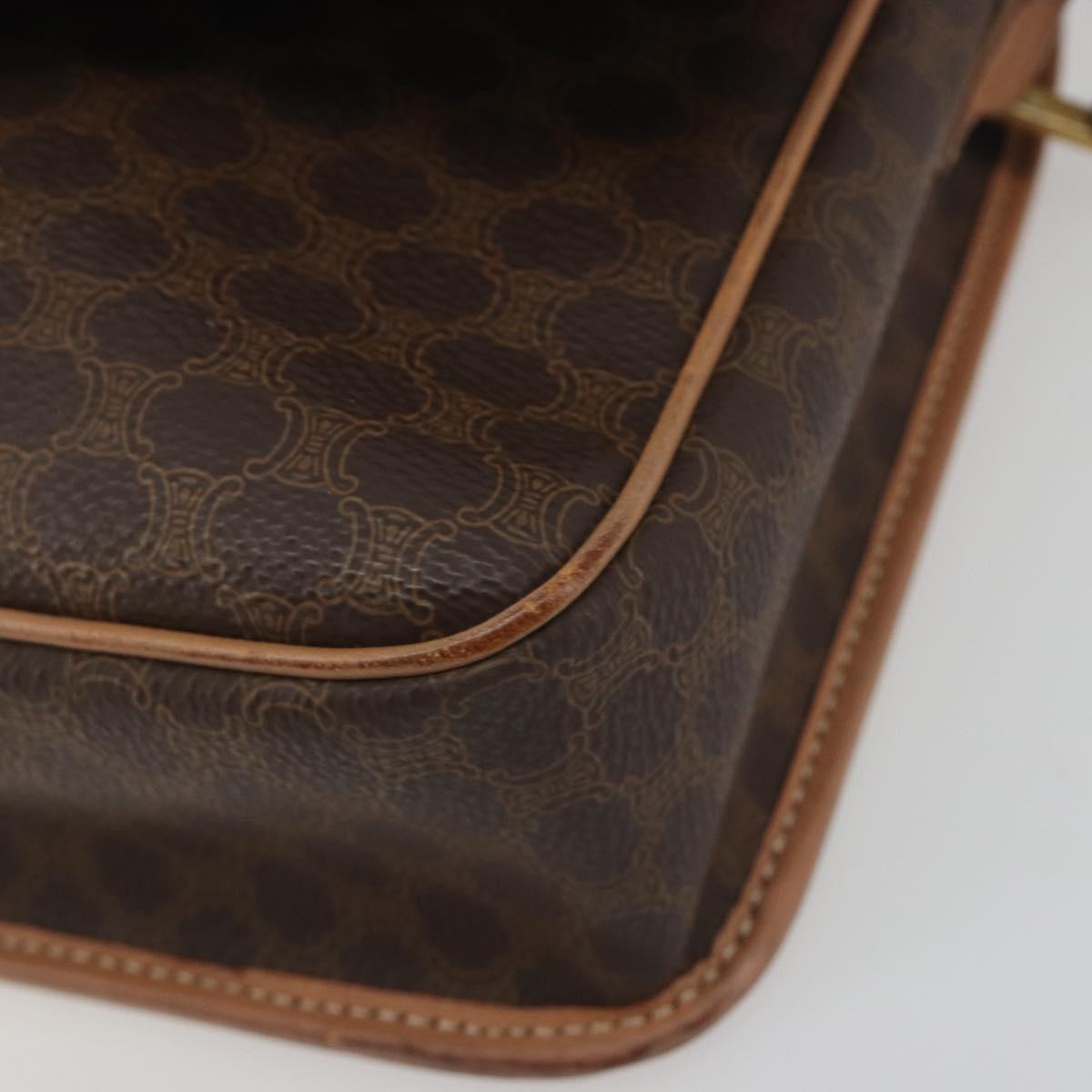 CELINE Macadam Canvas Shoulder Bag PVC Leather Brown Gold Auth 196617 - Jerrillo image 10
