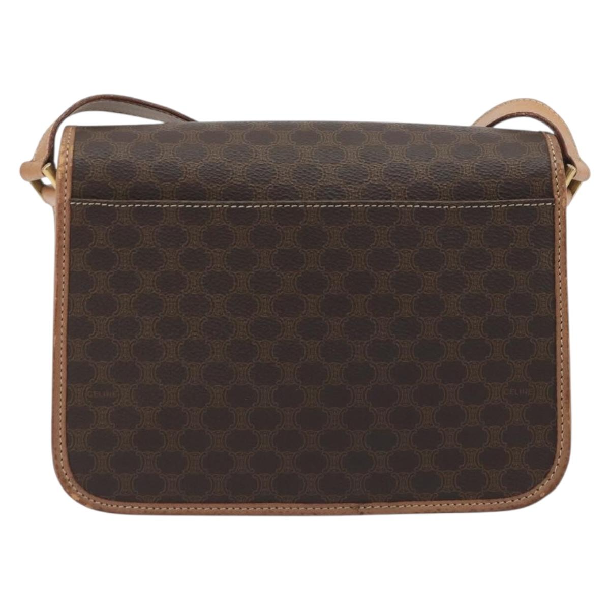 CELINE Macadam Canvas Shoulder Bag PVC Leather Brown Gold Auth 196617 - Jerrillo image 3