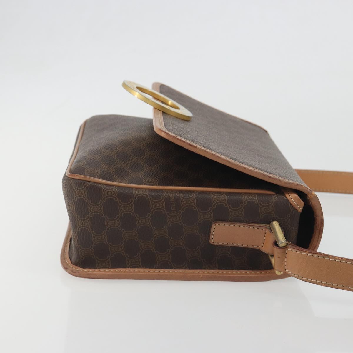 CELINE Macadam Canvas Shoulder Bag PVC Leather Brown Gold Auth 196617 - Jerrillo image 4