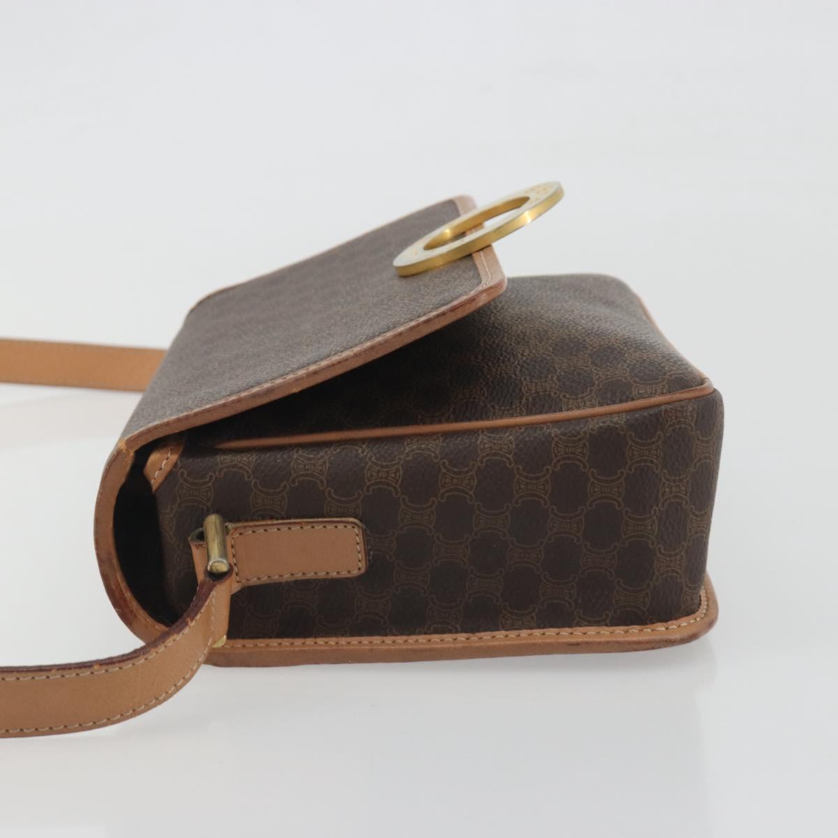 CELINE Macadam Canvas Shoulder Bag PVC Leather Brown Gold Auth 196617 - Jerrillo image 5